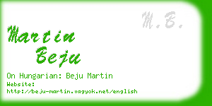 martin beju business card